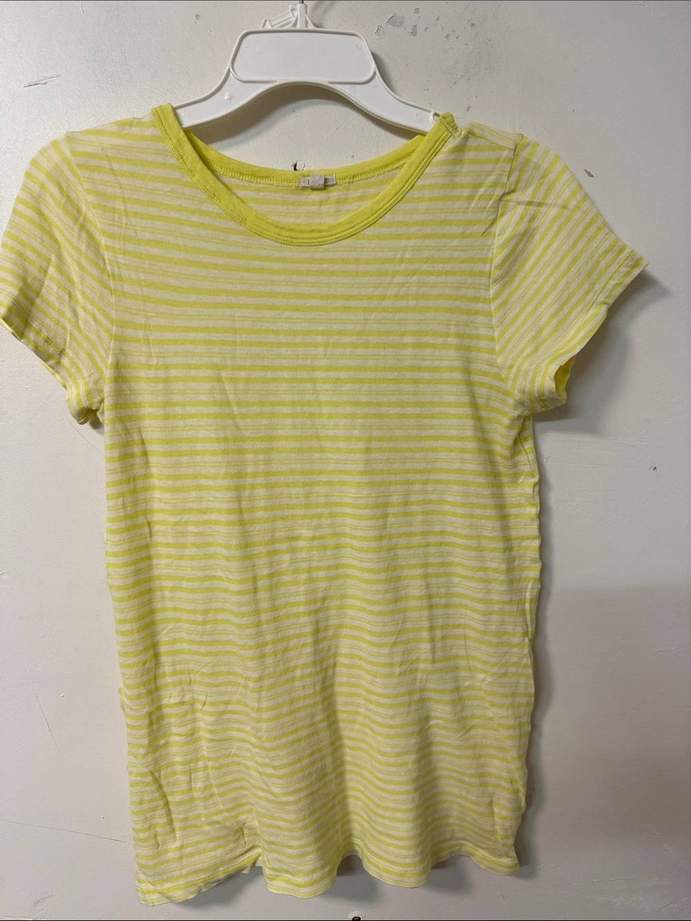 J. Crew Yellow & White Striped Short Sleeve Tee